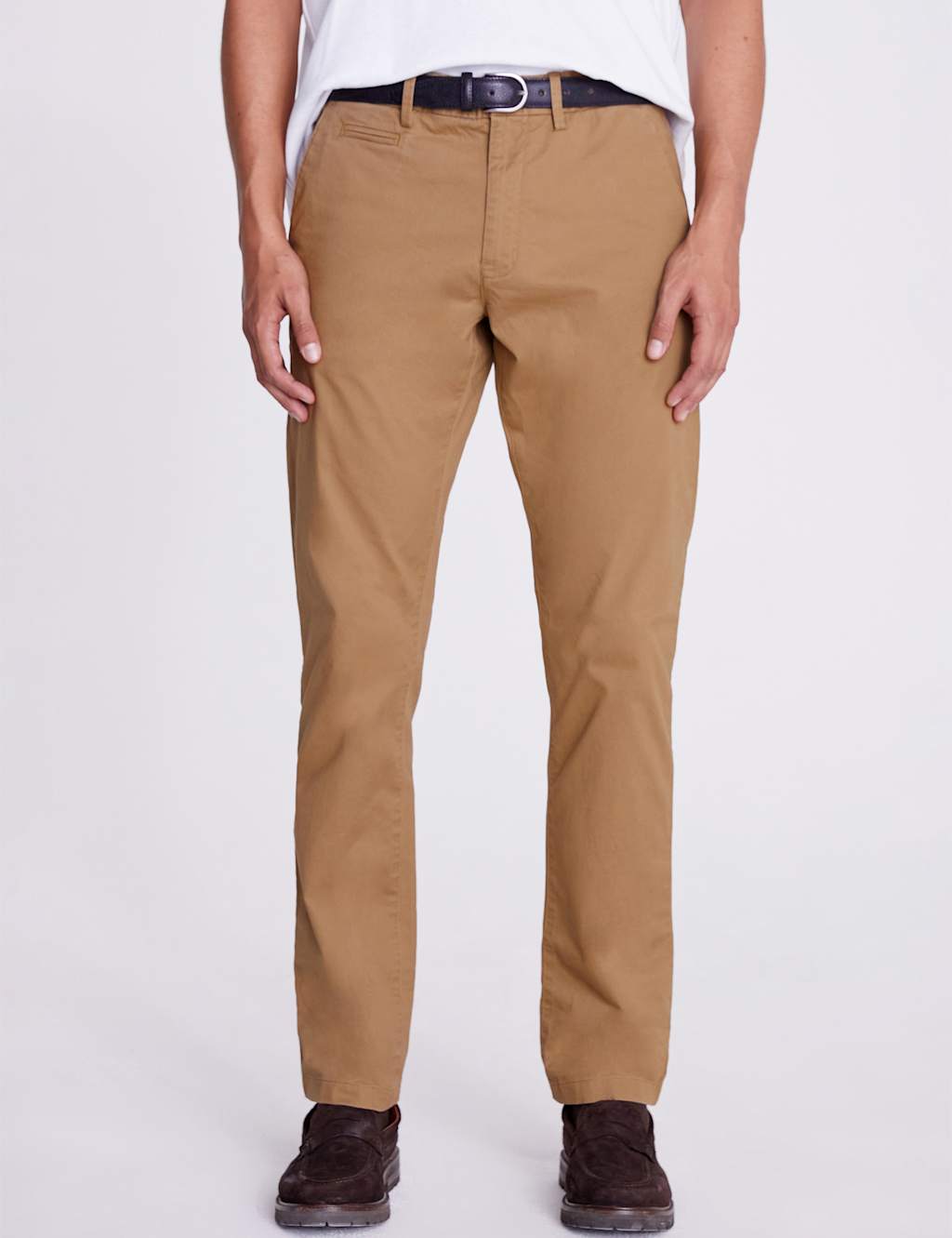Moss Men's Tailored Fit Stretch Chinos - 42 - Brown - Available at M&S