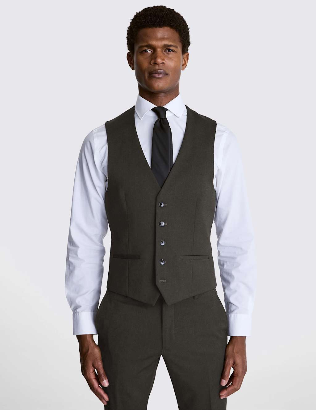 Moss Men's Slim Fit Stretch Waistcoat - 36 - Charcoal - Available at M&S