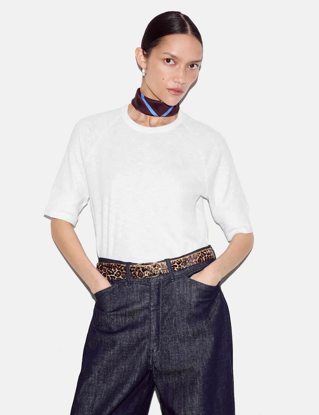 Jigsaw Women's Pure Cotton T-Shirt - Small - White - Available at M&S