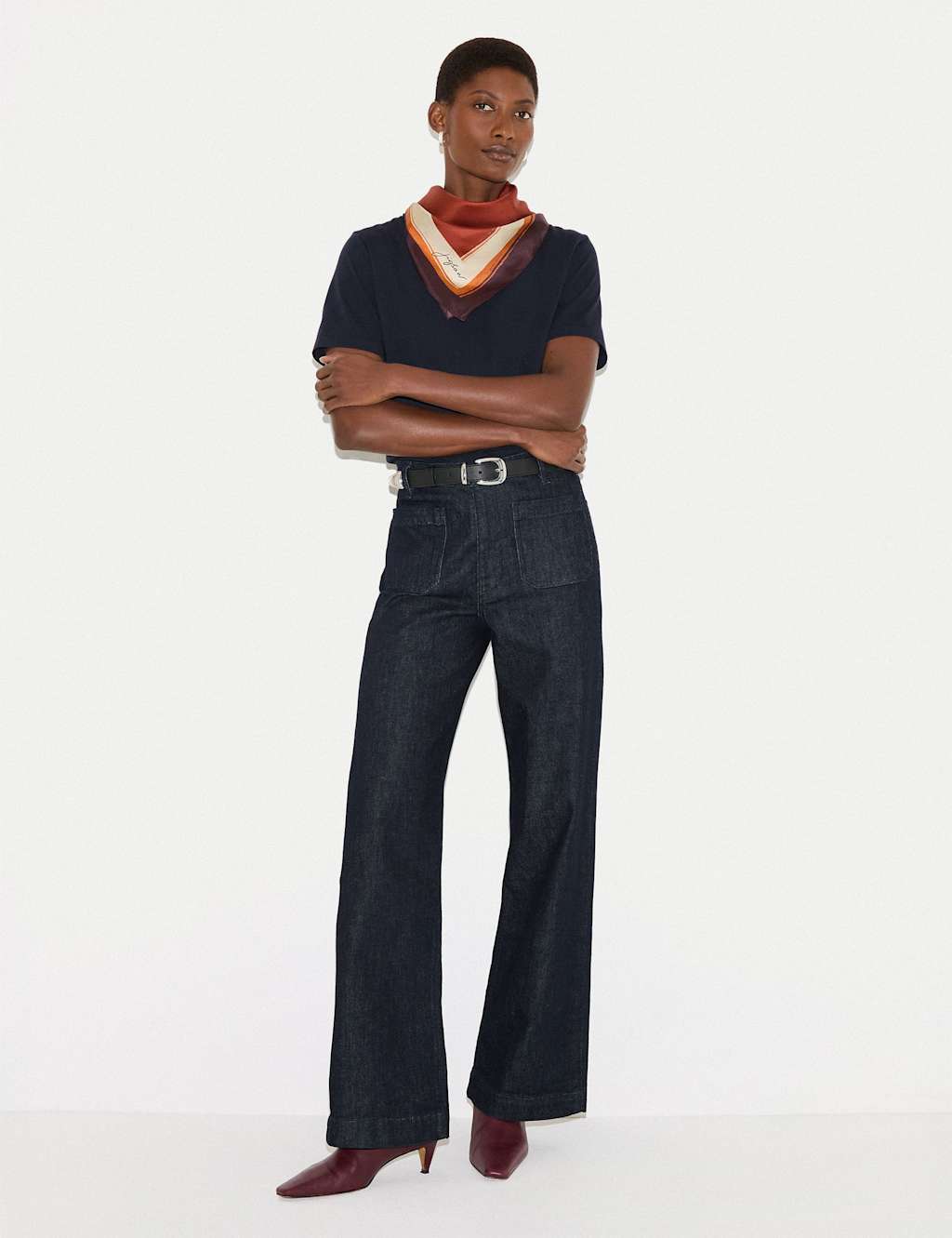 Jigsaw Women's Pure Supima Cotton T-Shirt - Extra Small - Navy - Available at M&S