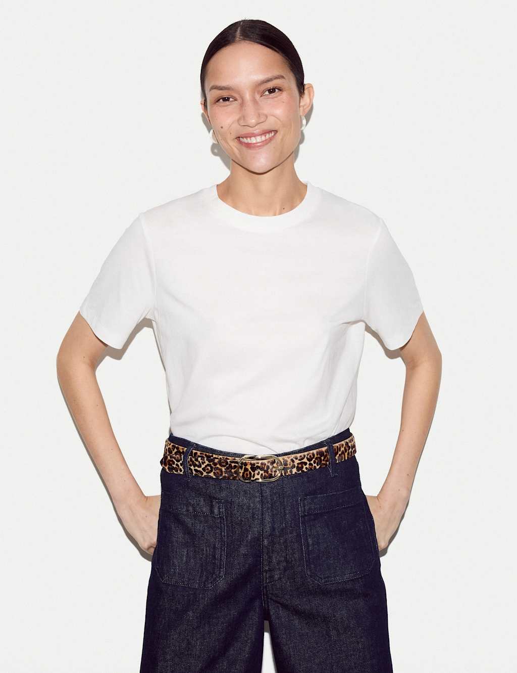 Jigsaw Women's Pure Supima Cotton T-Shirt - Extra Small - White - Available at M&S