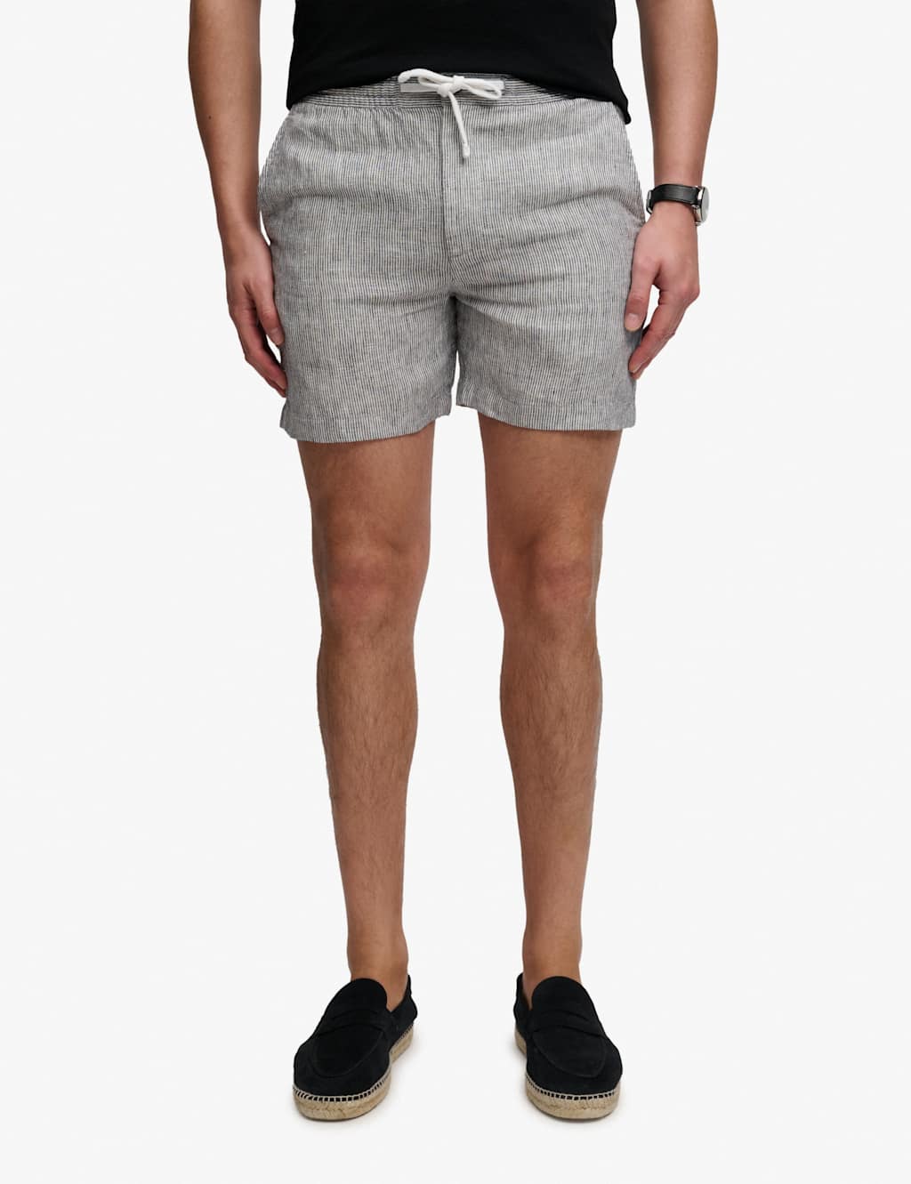 Superdry & Co Men's Pure Linen Striped Lightweight Shorts - XL - Blue Mix - Available at M&S