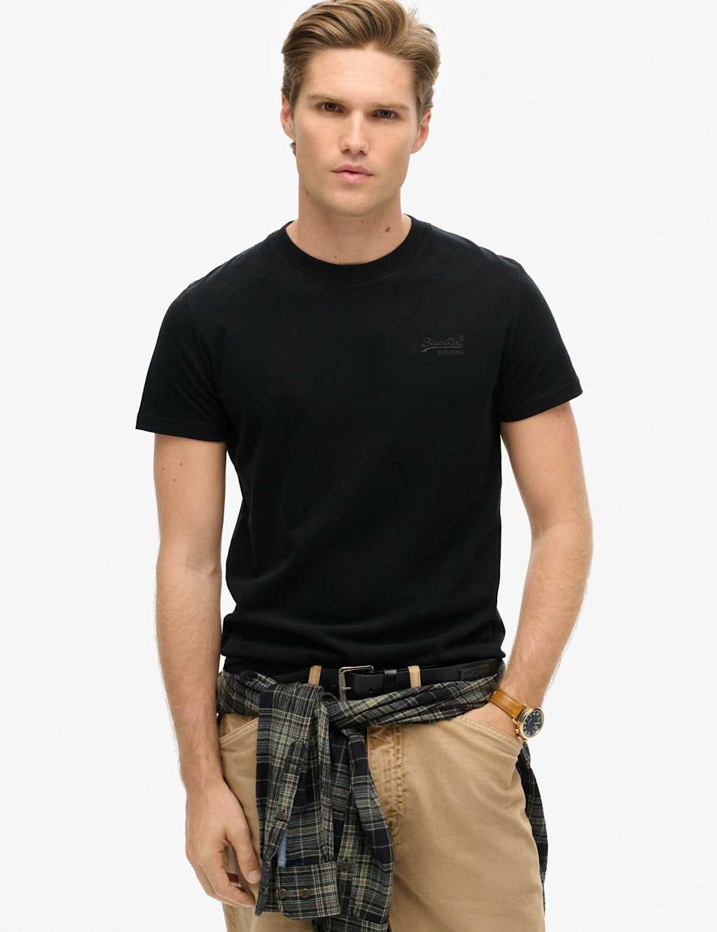 Superdry & Co Men's Pure Cotton Embroidered Logo T-Shirt - S - Black - Available at M&S