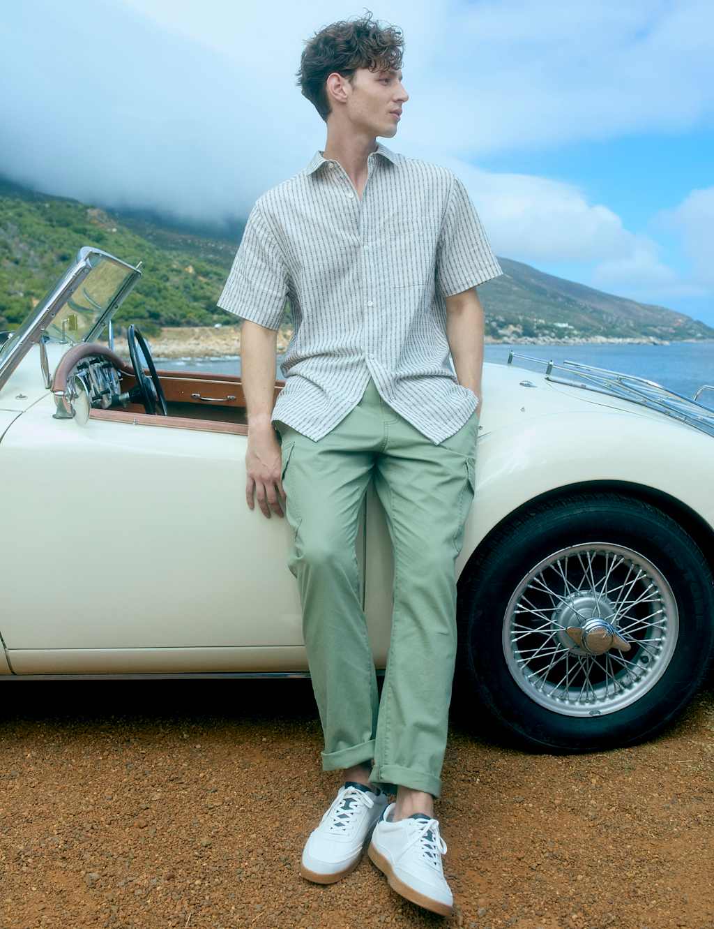 Regatta Men's Anakena Pure Cotton Cargo Trousers - 2XL - Light Green - Available at M&S