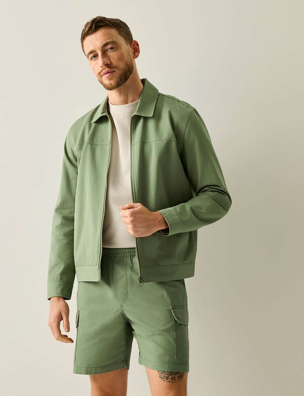 Regatta Men's Morro Pure Cotton Utility Jacket - XL - Light Green - Available at M&S