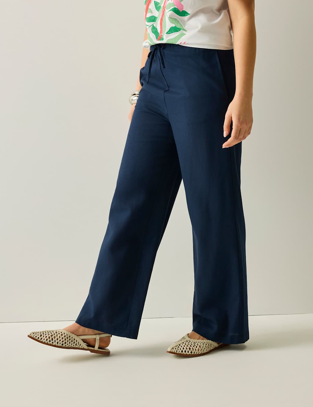 Regatta Women's Talamanca Straight Leg Trousers with Linen - 10 - Navy - Available at M&S