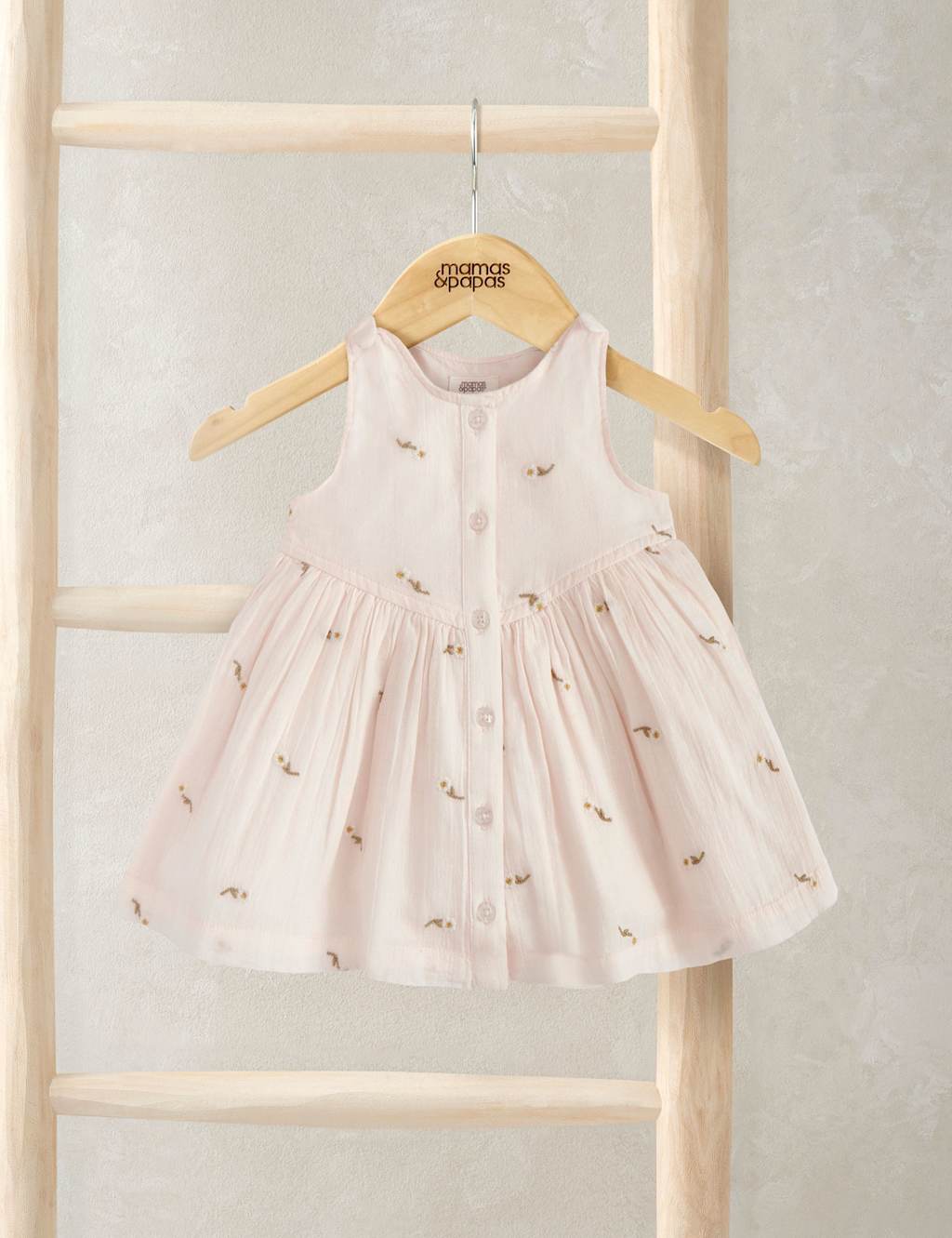 Mamas & Papas Girls Pure Cotton Dress (0-24 Months) - 3-6 Months - Pink - Available at M&S