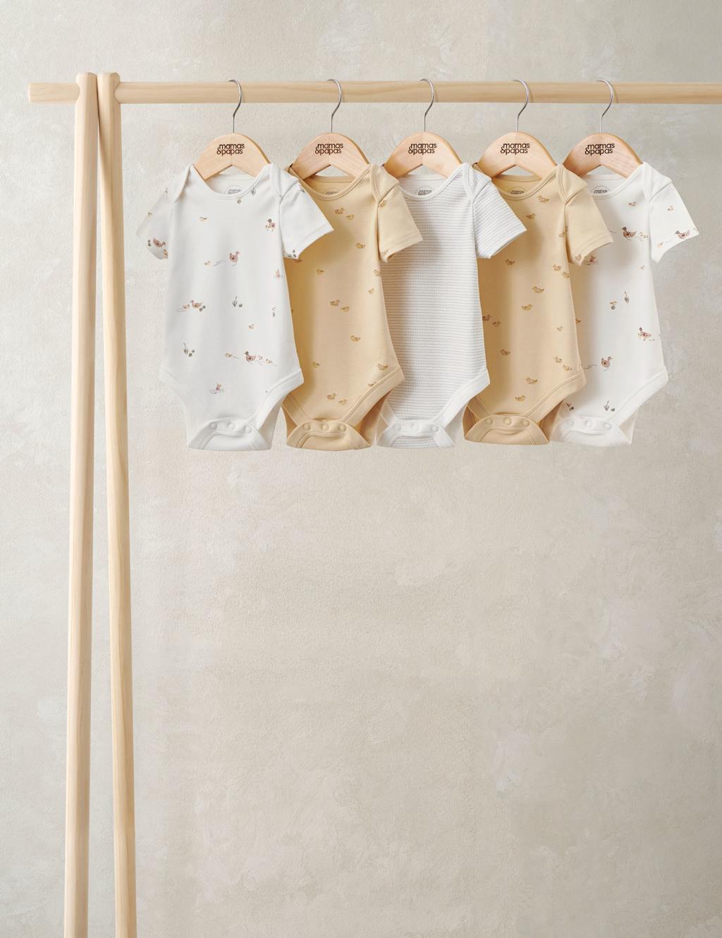 Mamas & Papas Kids 5 Pack Pure Cotton Bodysuits (0-24 Months) - Newborn - 1 Months - Multi - Available at M&S