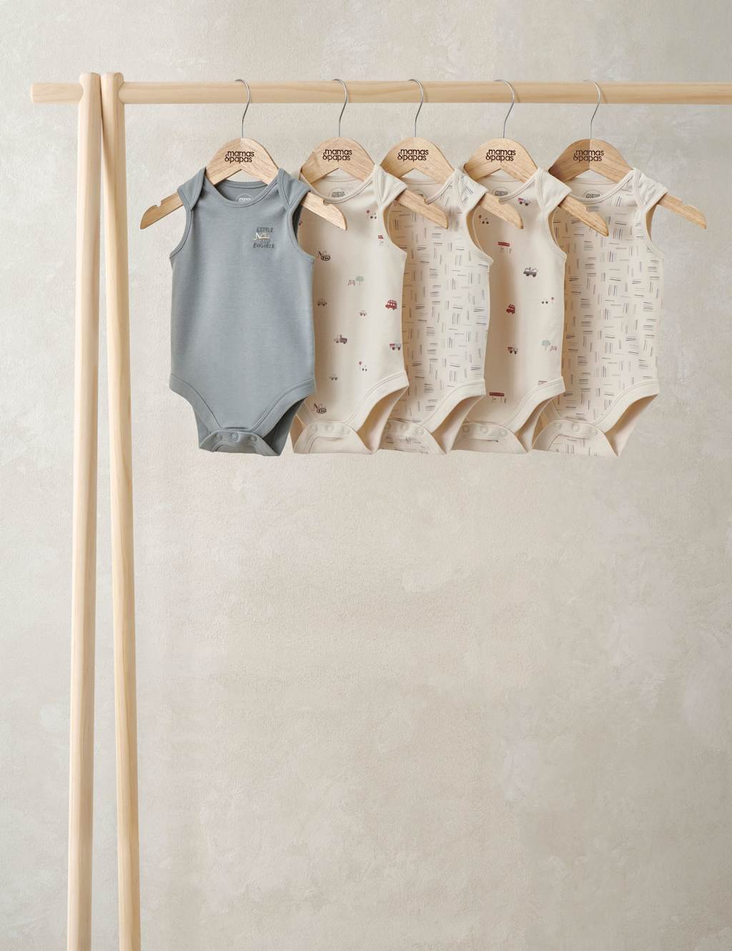 Mamas & Papas Boys 5 Pack Pure Cotton Bodysuits (0-24 Months) - 12-18 Months - Multi - Available at M&S