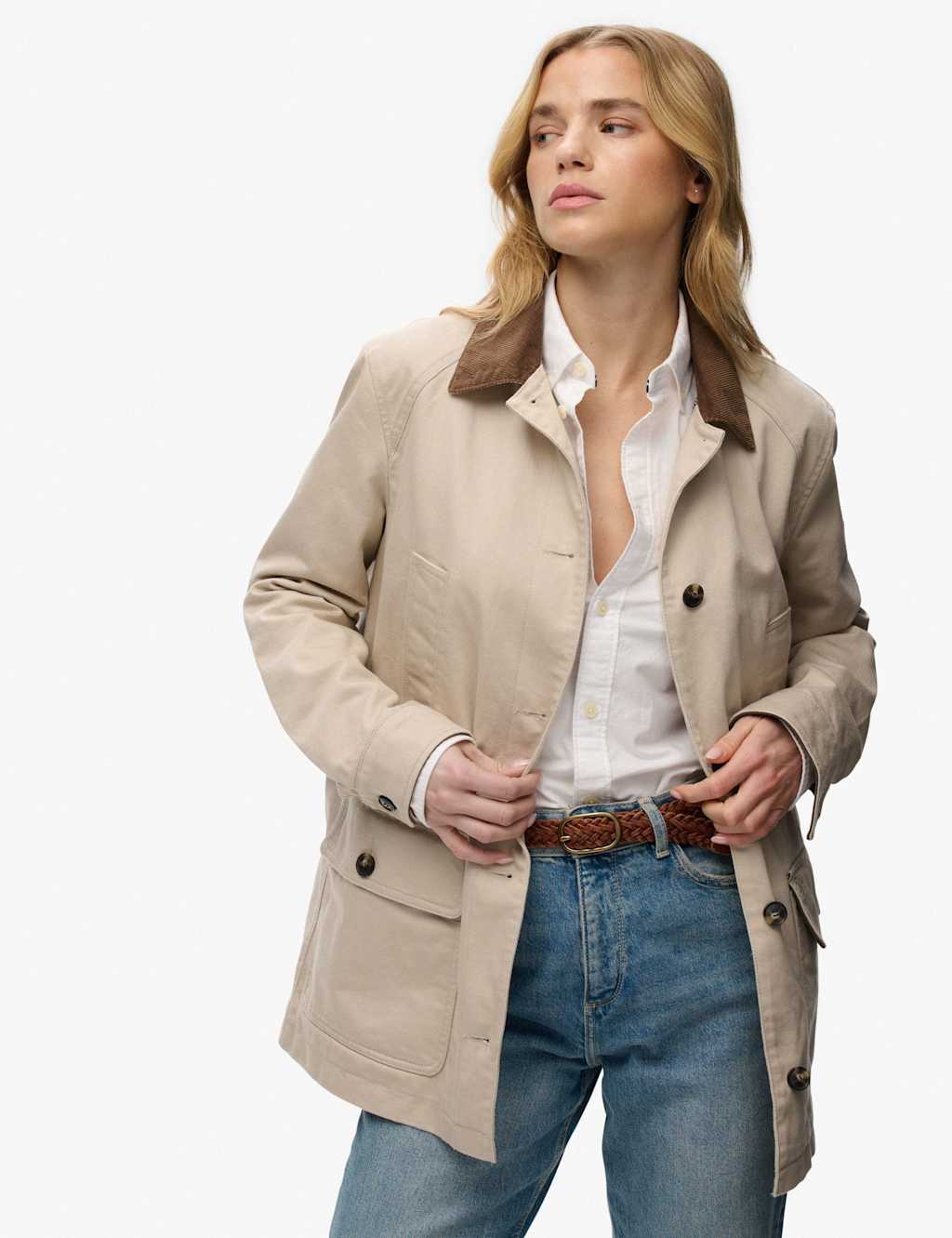 Superdry & Co Women's Cotton Rich Utility Jacket - 8 - Beige - Available at M&S