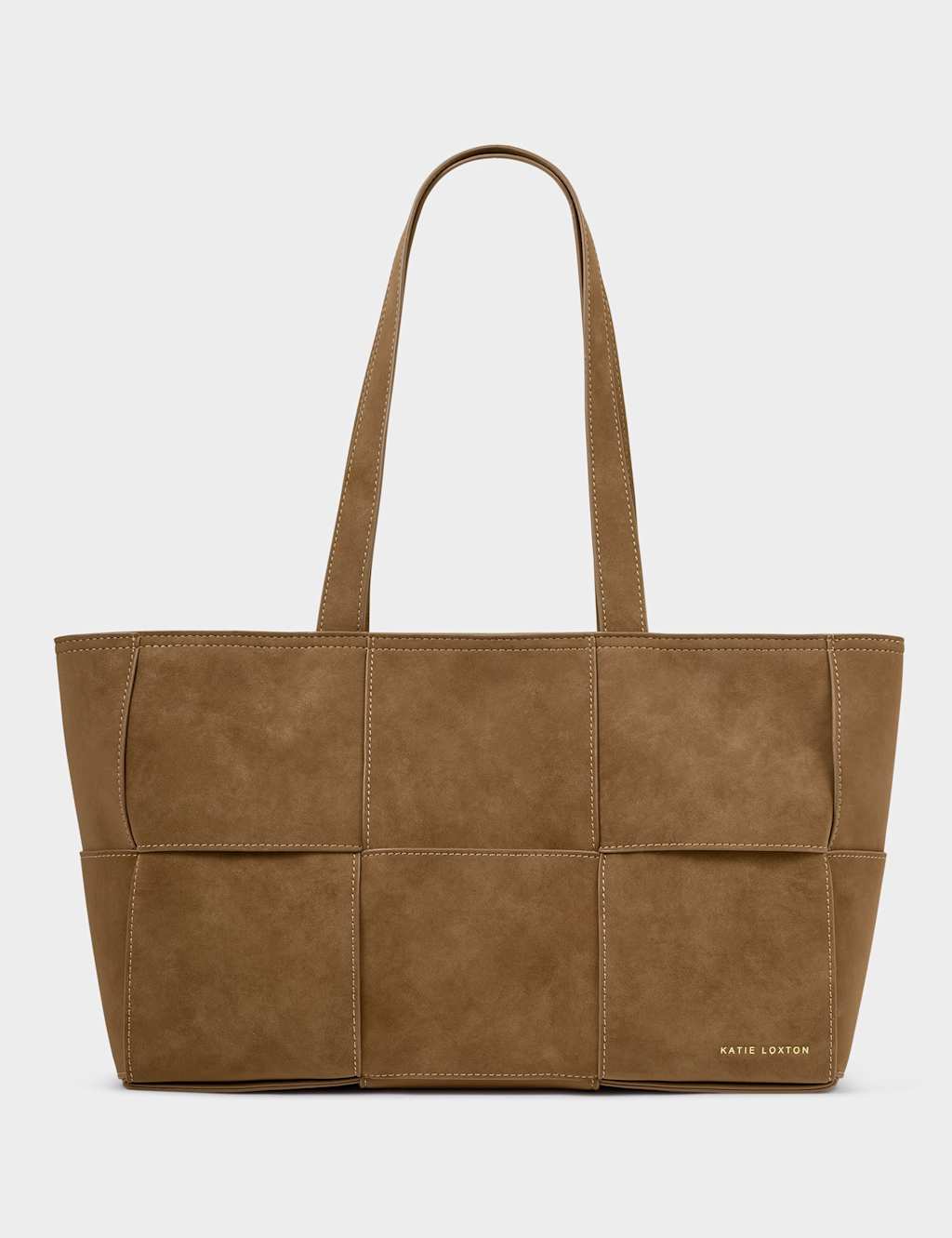 Katie Loxton Women's Faux Suede Woven Panel Tote Bag - Camel - Available at M&S