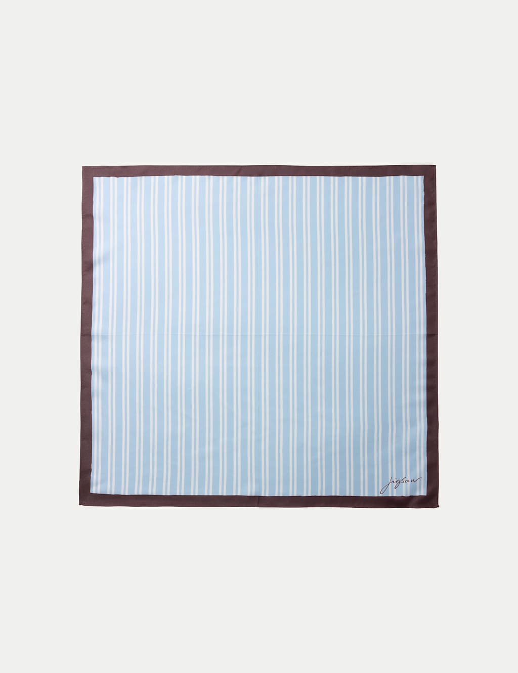 Jigsaw Women's Pure Silk Striped Square Scarf - Blue Mix - Available at M&S