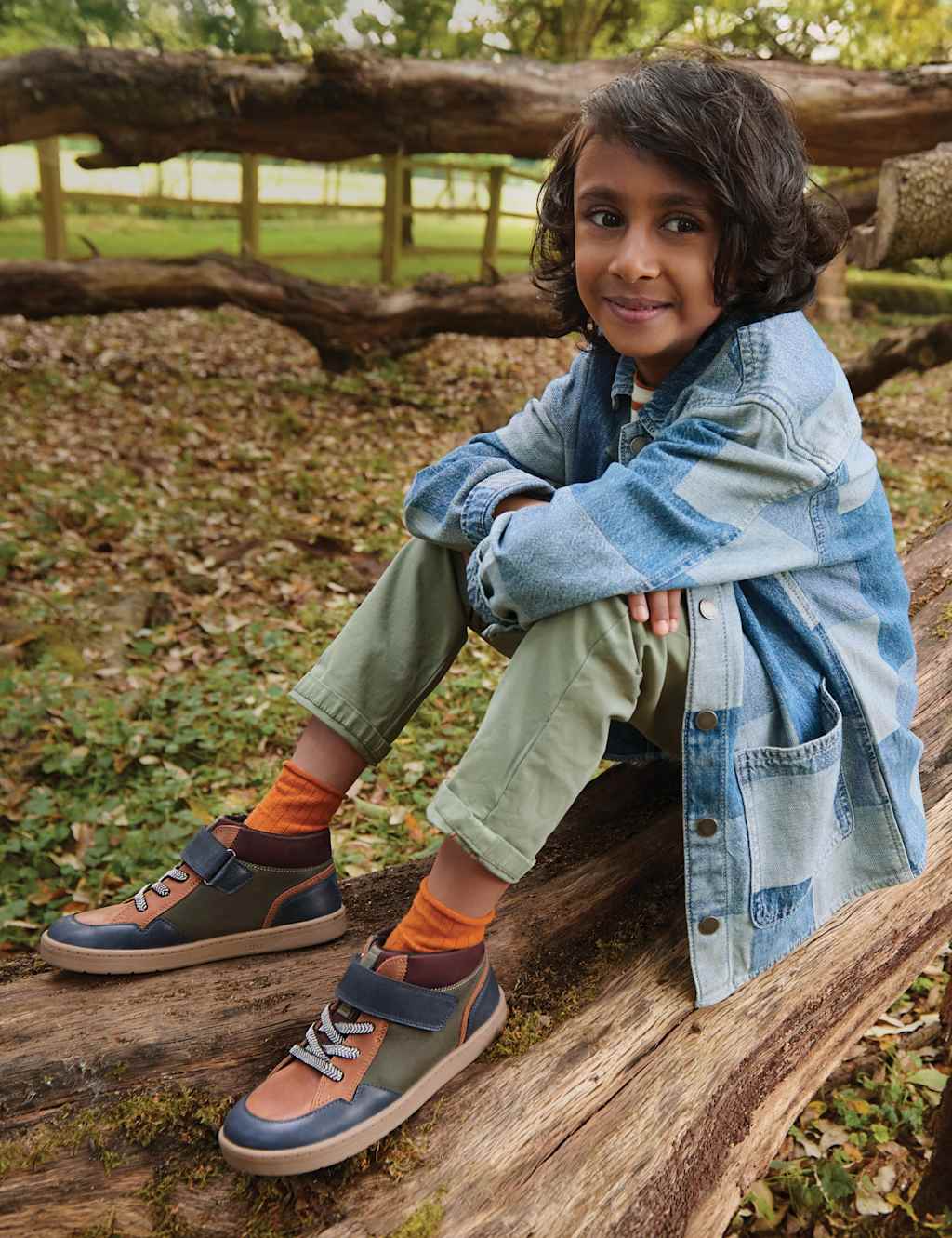 Start-Rite Boys Leather Riptape High Tops (6 Small-2 Large) - 1½ - Multi - Available at M&S
