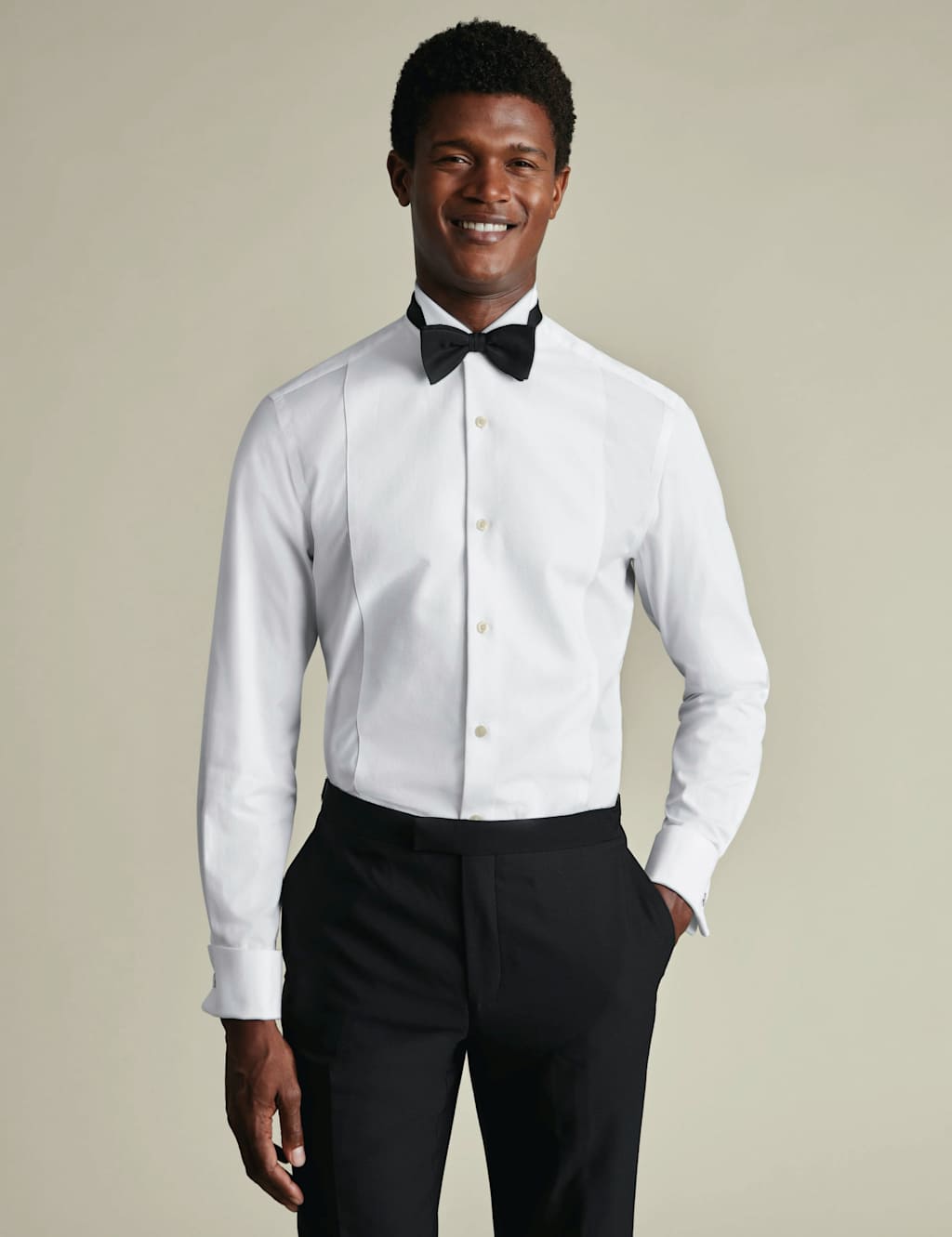 Charles Tyrwhitt Men's Wing Collar Marcella Bib Evening Shirt - 15½/34in - White - Available at M&S