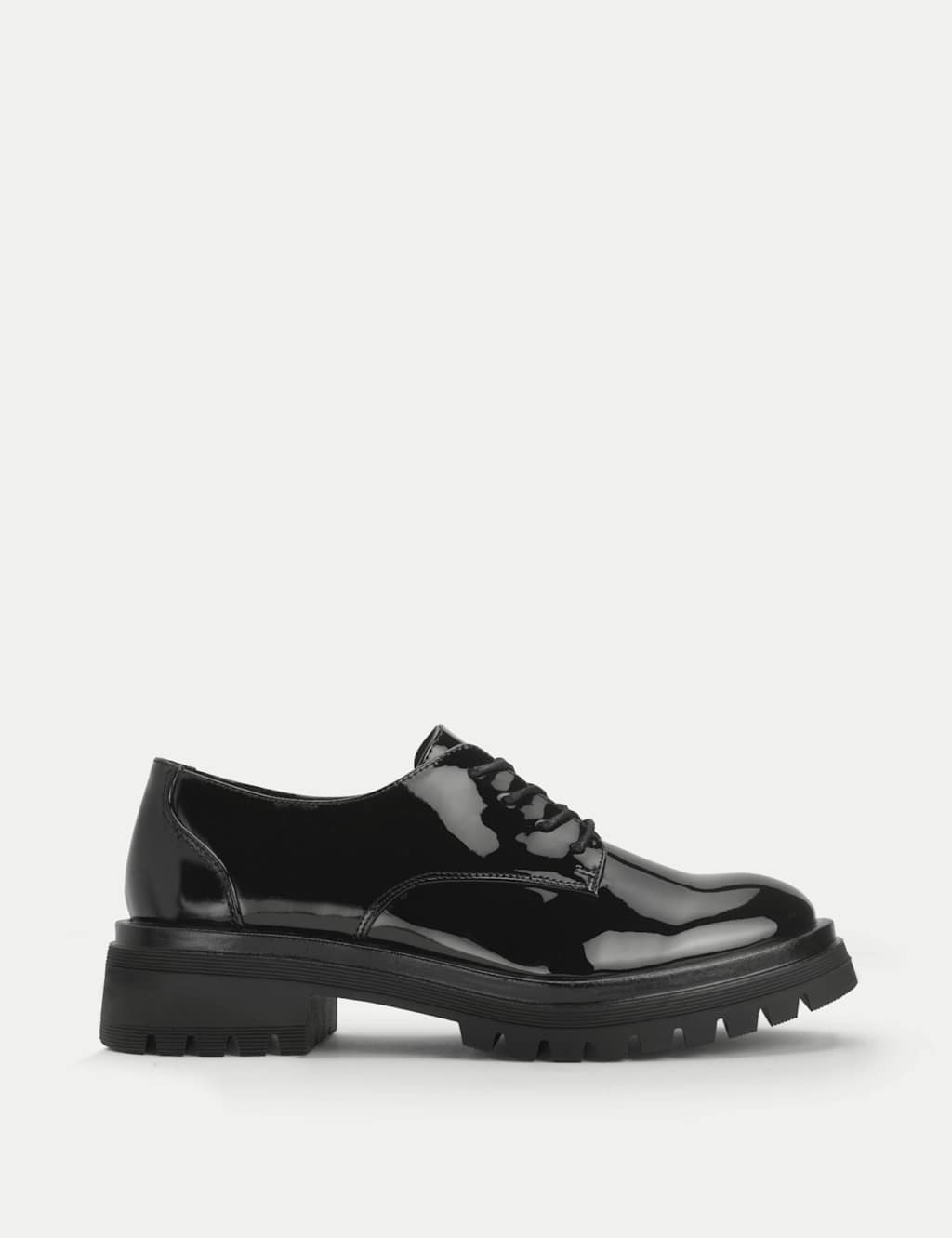 Start-Rite Girls Patent Leather Lace Up School Shoes (3 1/2 Large - 7 Large) - 5½ - Black - Available at M&S