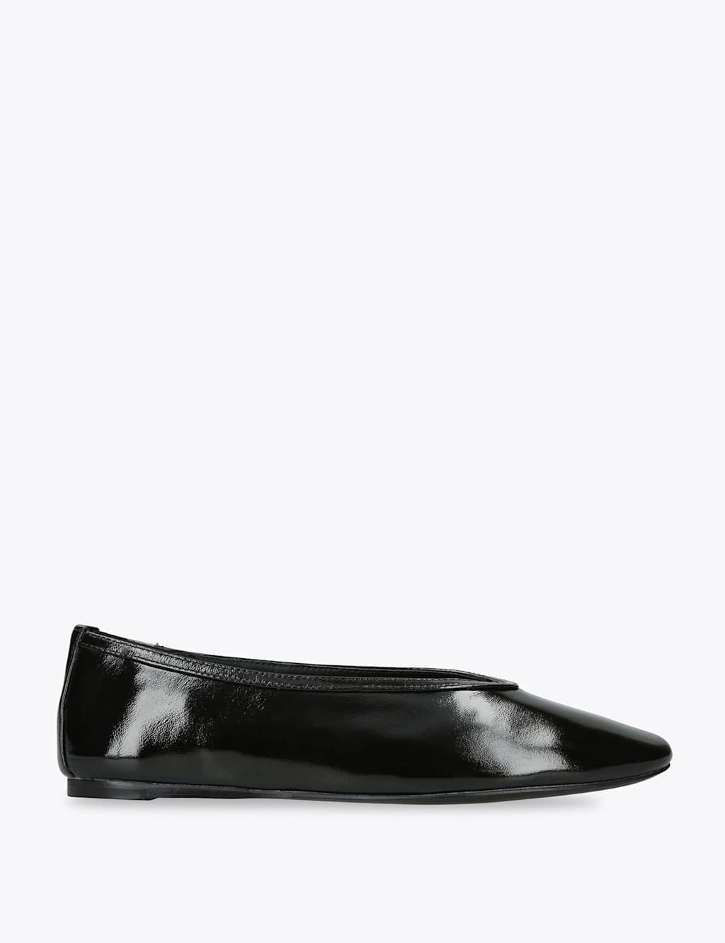 Steve Madden Women's Leather Patent Flat Ballet Pumps - 4 - Black - Available at M&S