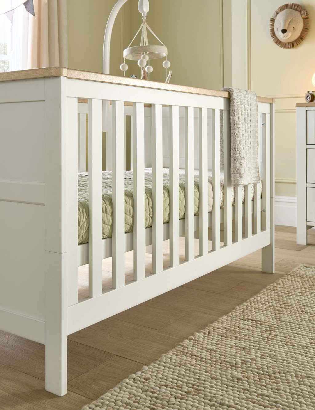 Mamas & Papas Wedmore Cot Bed - White Oak - White Mix - Available at M&S