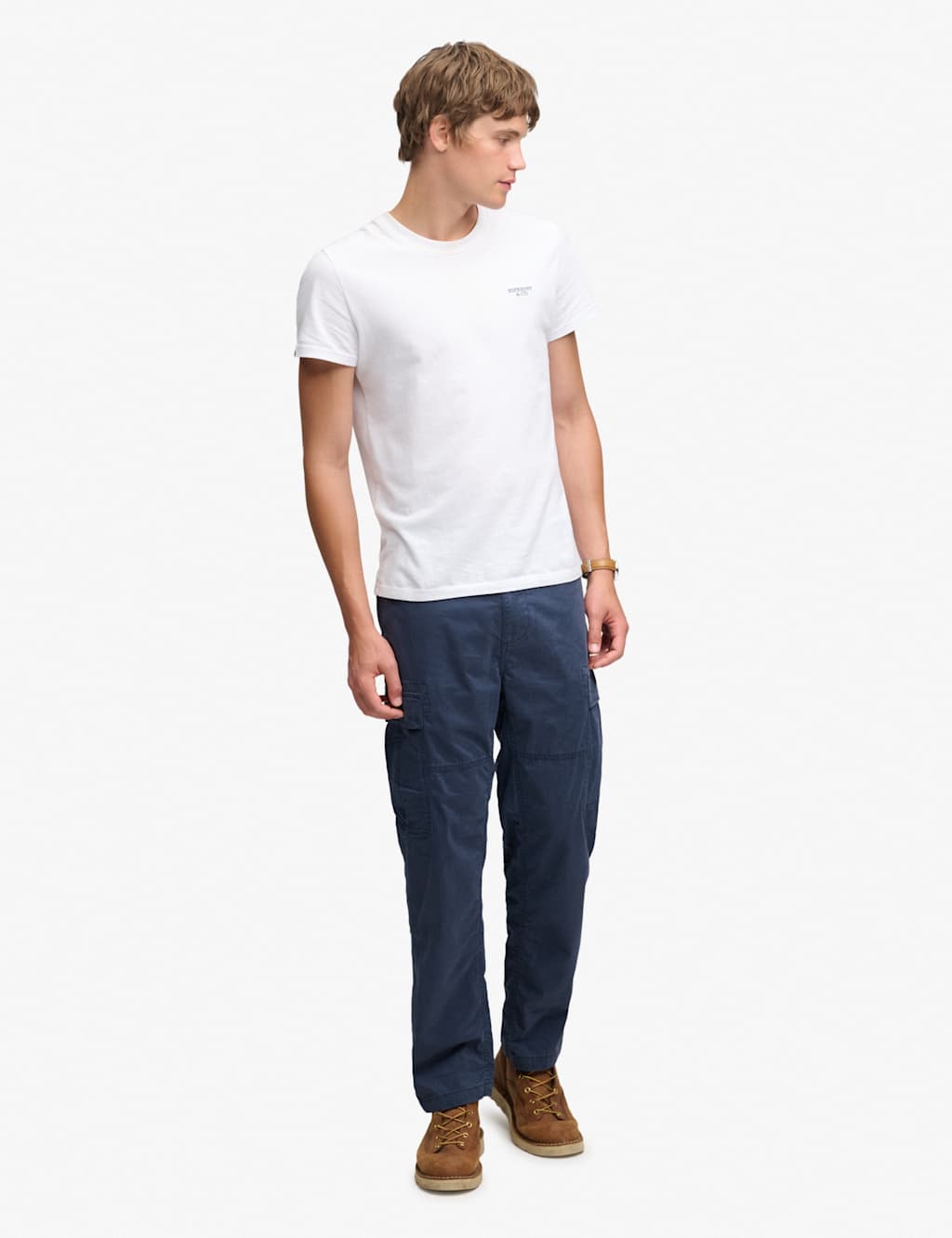 Superdry & Co Men's Tapered Fit Cotton Rich Cargo Trousers - 34/32in - Navy - Available at M&S