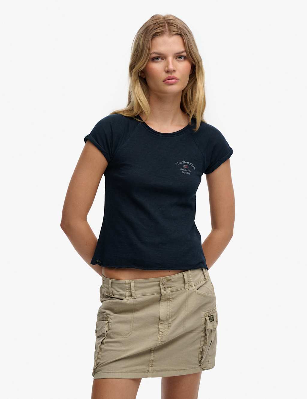 Superdry & Co Women's Jersey Graphic Slim Fit T-Shirt - 8 - Navy - Available at M&S