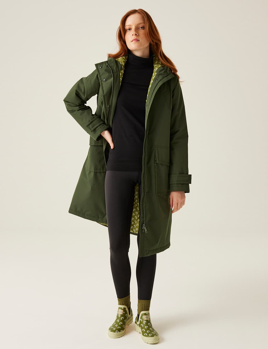 Orla Kiely Waterproof Hooded Longline Coat