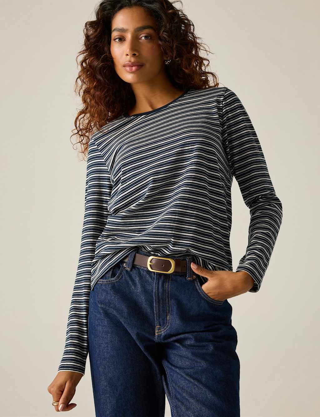 Regatta Women's Federica Jersey Striped Top - 14 - Navy - Available at M&S