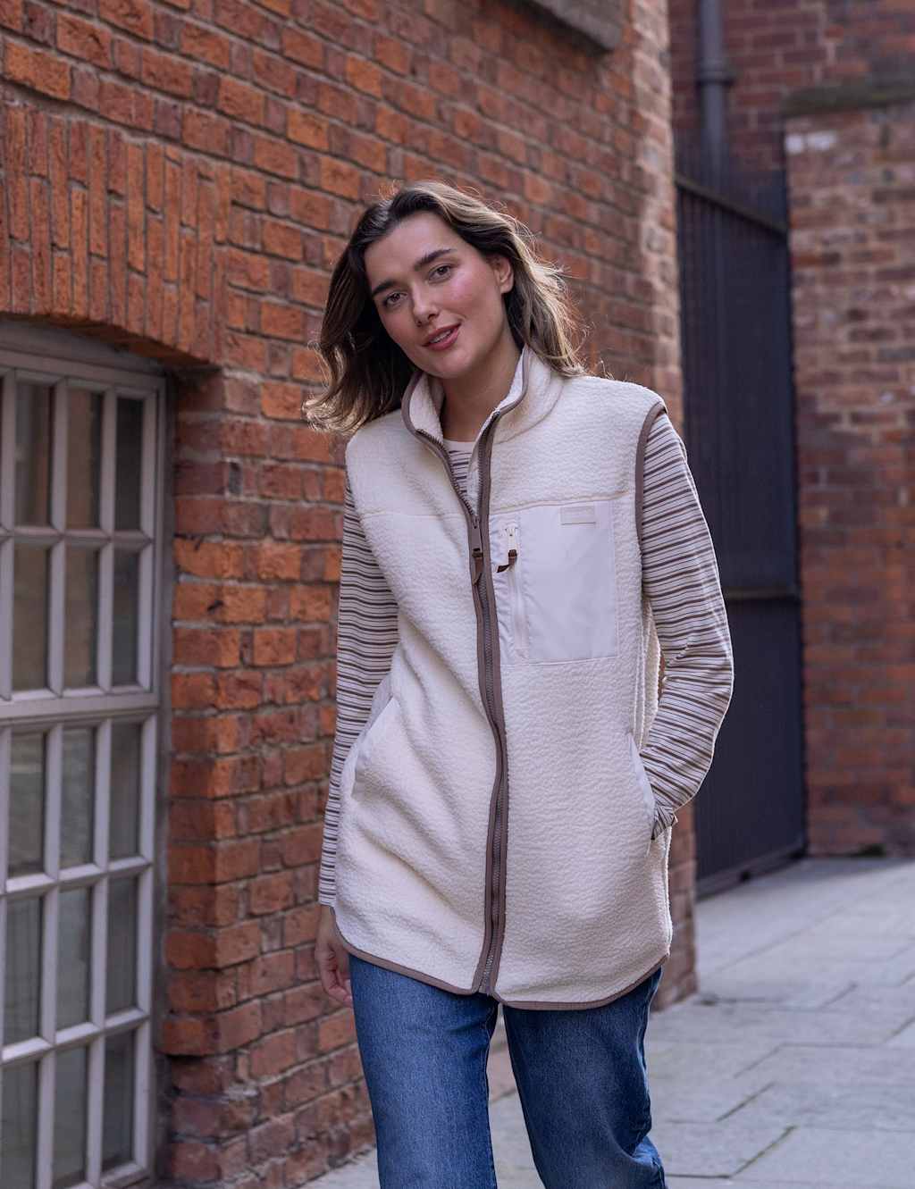 Regatta Women's Frankie Borg Funnel Neck Longline Gilet - 12 - Beige - Available at M&S