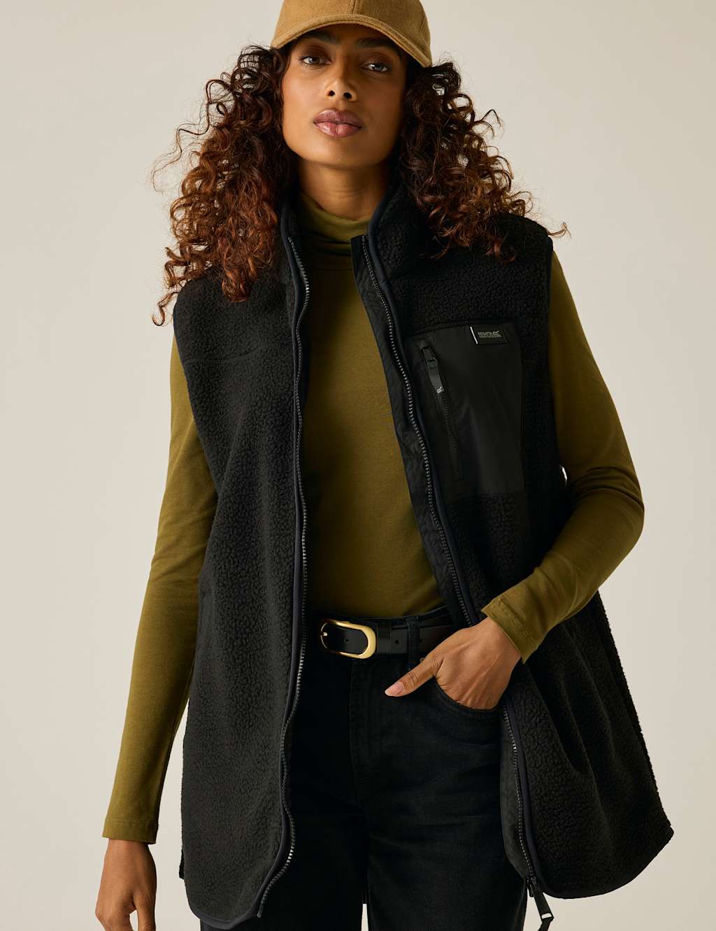 Regatta Women's Frankie Borg Funnel Neck Longline Gilet - 16 - Black - Available at M&S
