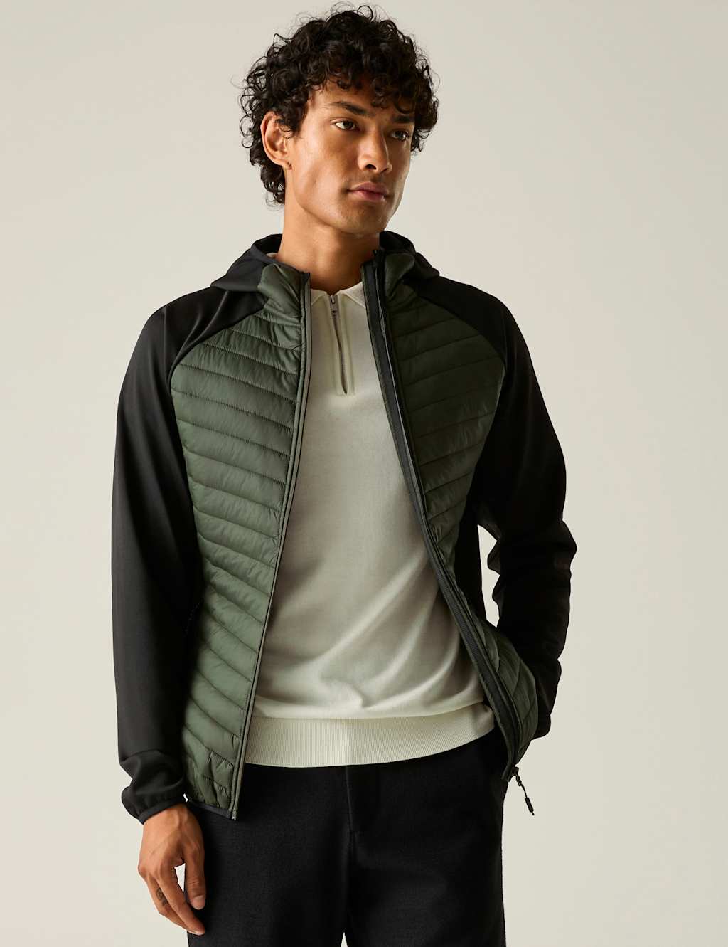 Regatta Men's Anderson Hybrid Water-Repellent Jacket - 2XL - Khaki - Available at M&S