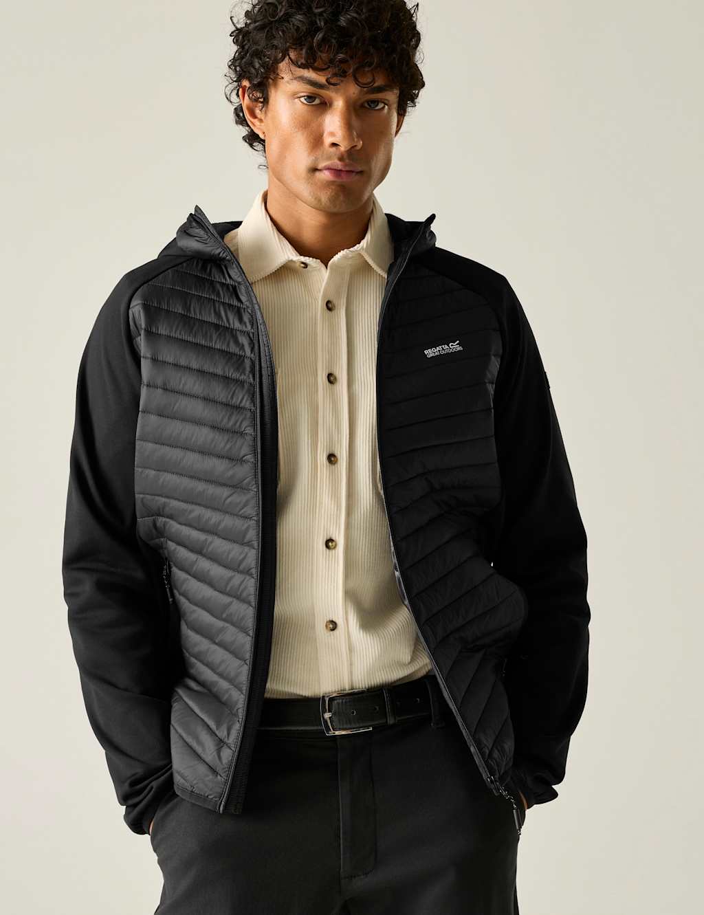 Regatta Men's Anderson Hybrid Water-Repellent Jacket - M - Black - Available at M&S