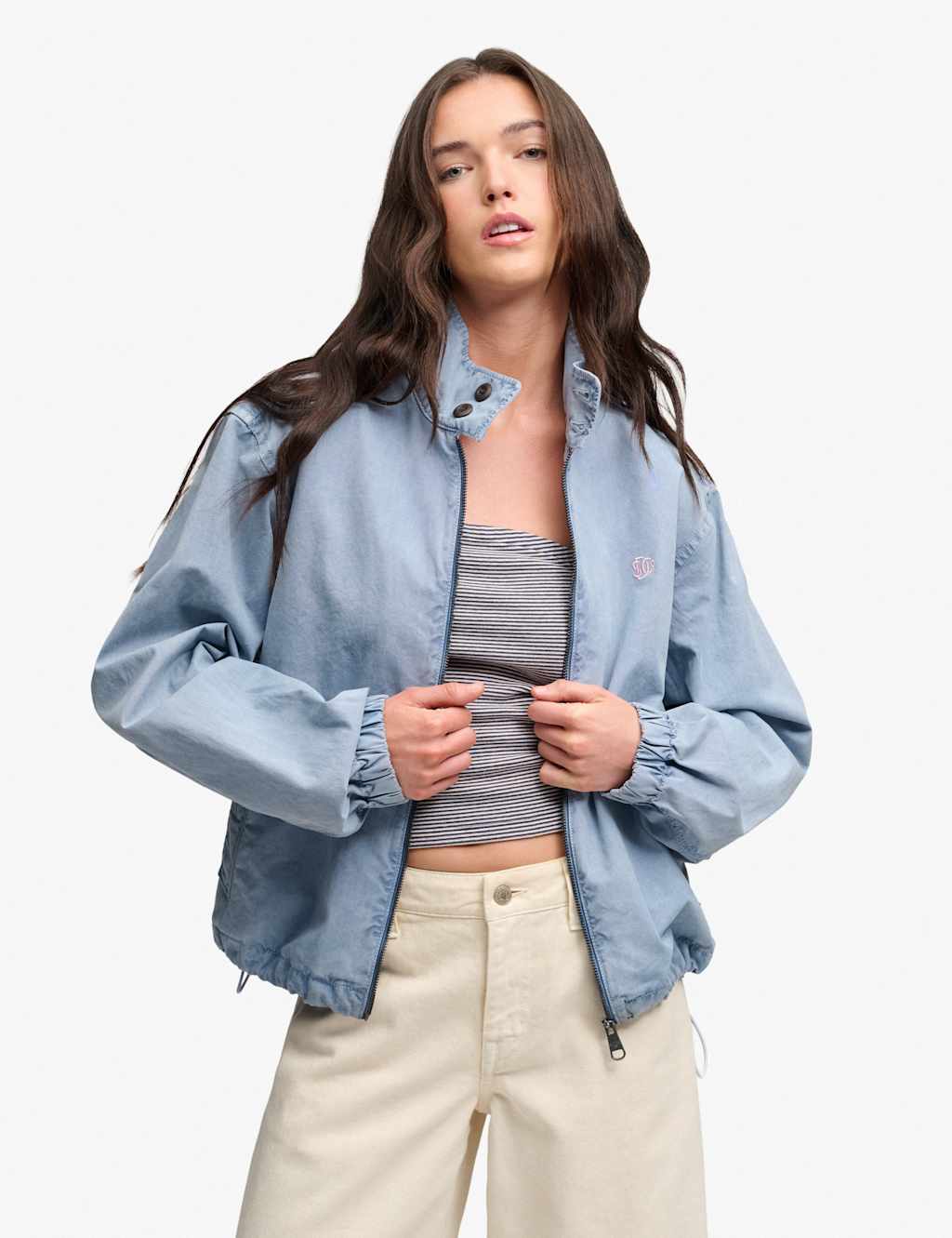 Superdry & Co Women's Pure Cotton Relaxed Harrington Jacket - 12 - Blue - Available at M&S