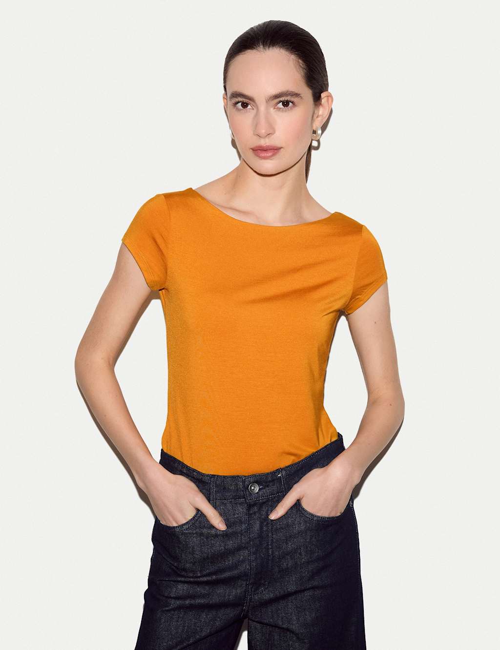 Jigsaw Women's Modal Rich Jersey Top - Large - Orange - Available at M&S