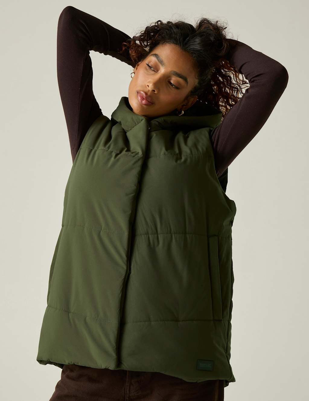 Regatta Women's Nehiala Water Repellent Hooded Padded Gilet - 18 - Khaki - Available at M&S