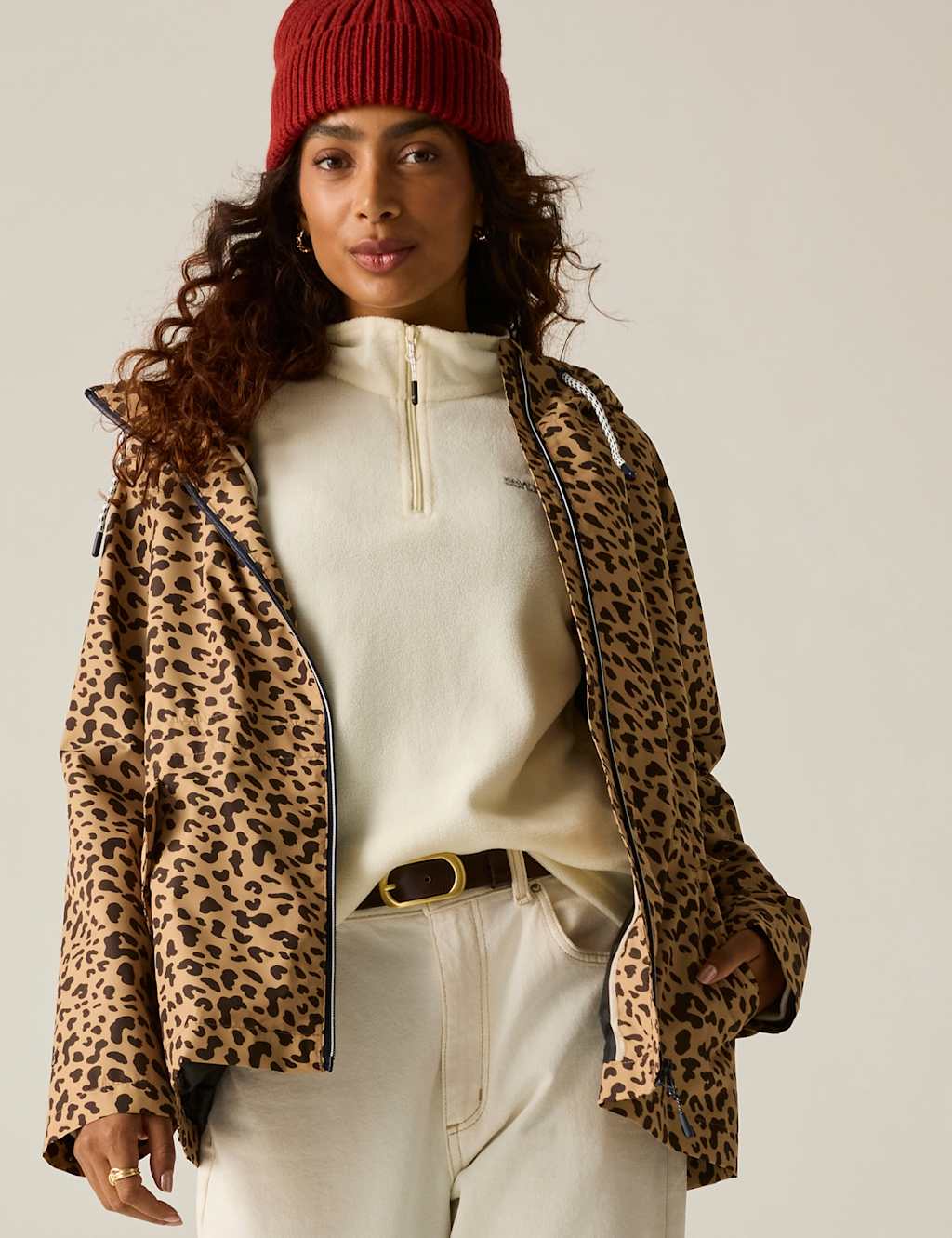 Regatta Women's Bayletta Waterproof Leopard Print Hooded Jacket - 10 - Brown - Available at M&S