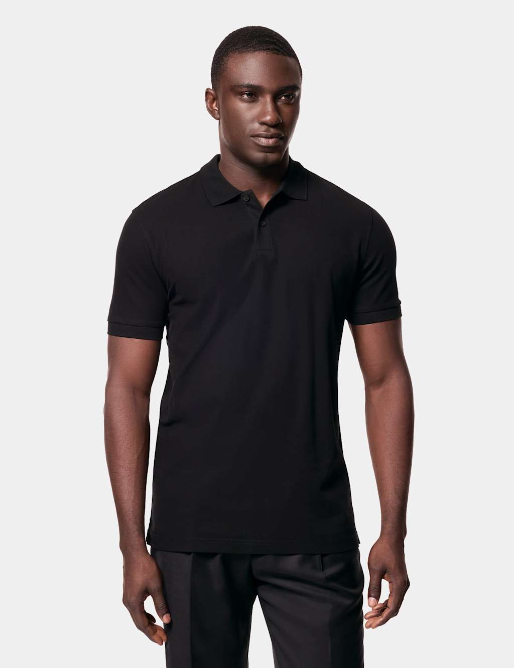 Hawes & Curtis Men's Piqué Polo Shirt - 2XL - Black - Available at M&S