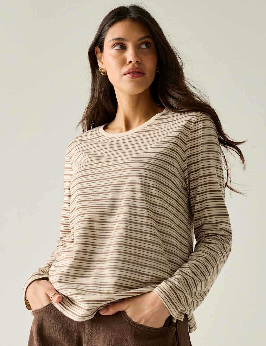 Regatta Women's Federica Jersey Striped Top - 12 - Beige - Available at M&S