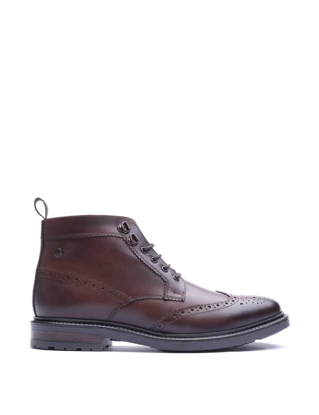 Base London Men's Leather Brogue Chukka Boots - 10 - Brown - Available at M&S