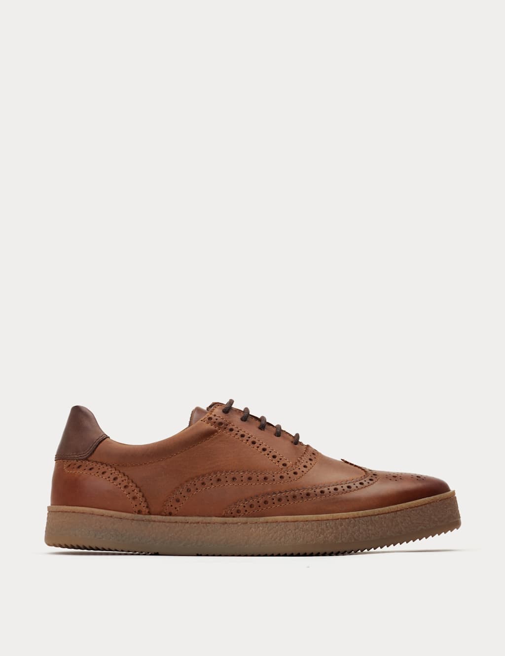 Base London Men's Leather Brogued Cupsole Trainers - 8 - Tan - Available at M&S