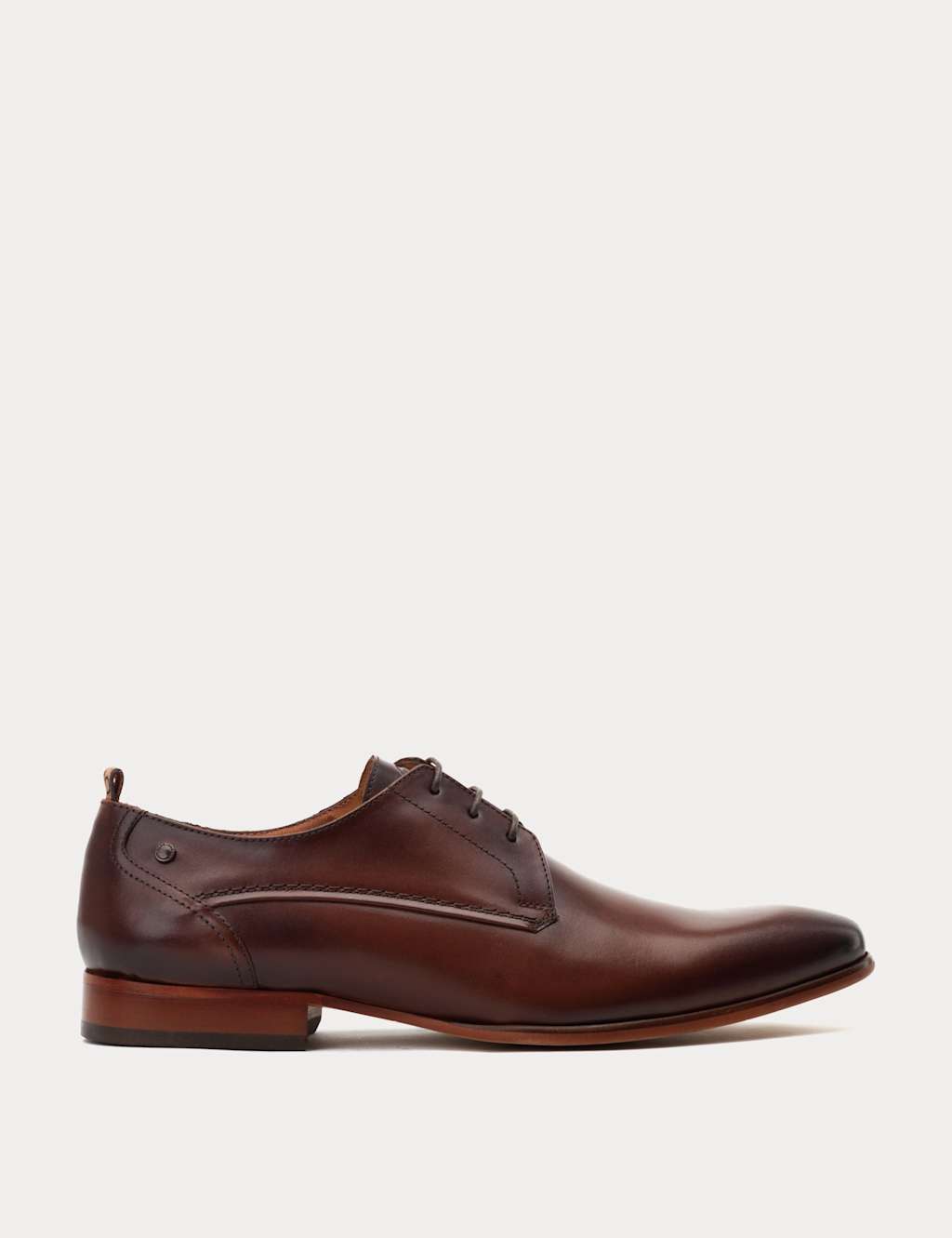 Base London Men's Leather Derby Shoes - 8 - Brown - Available at M&S