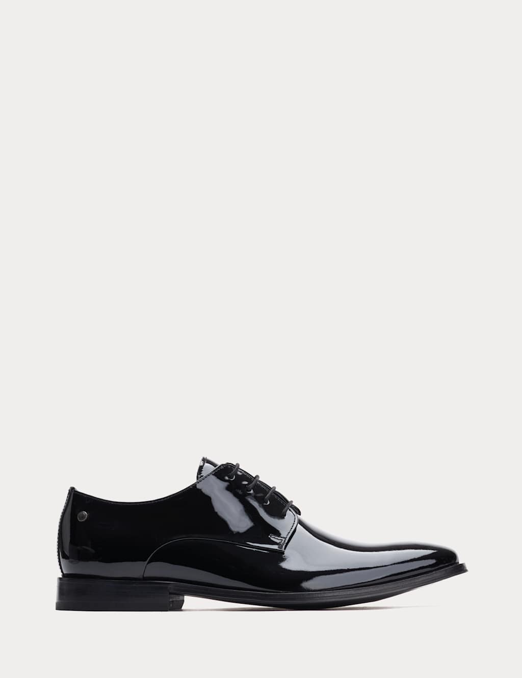 Base London Men's Leather Patent Derby Shoes - 12 - Black - Available at M&S