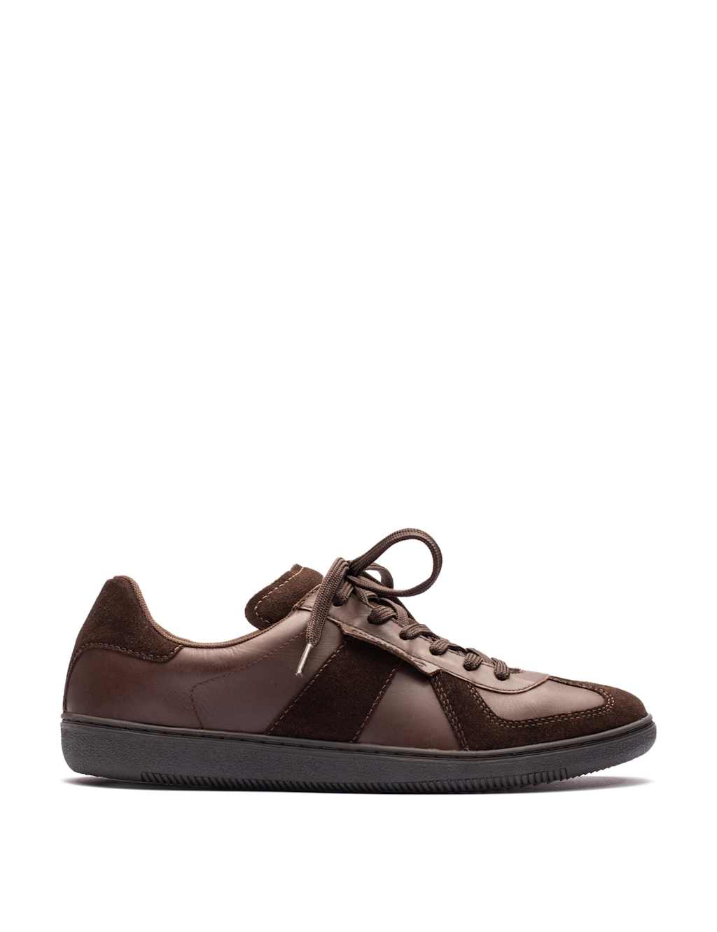 Base London Men's Leather Lace Up Trainers - 6 - Brown - Available at M&S