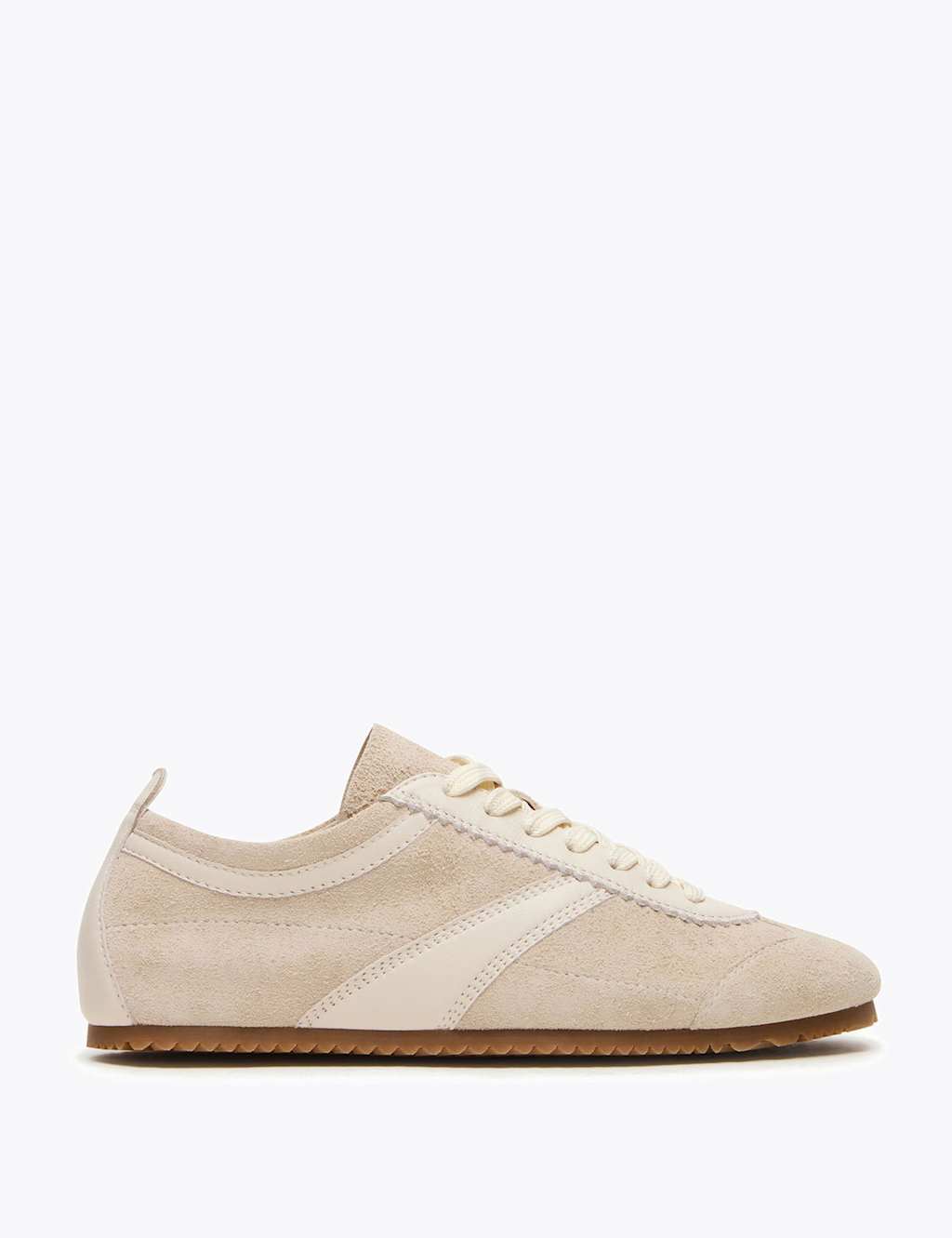 Steve Madden Women's Jaye Suede Mixed Texture Trainers - 4 - Cream - Available at M&S