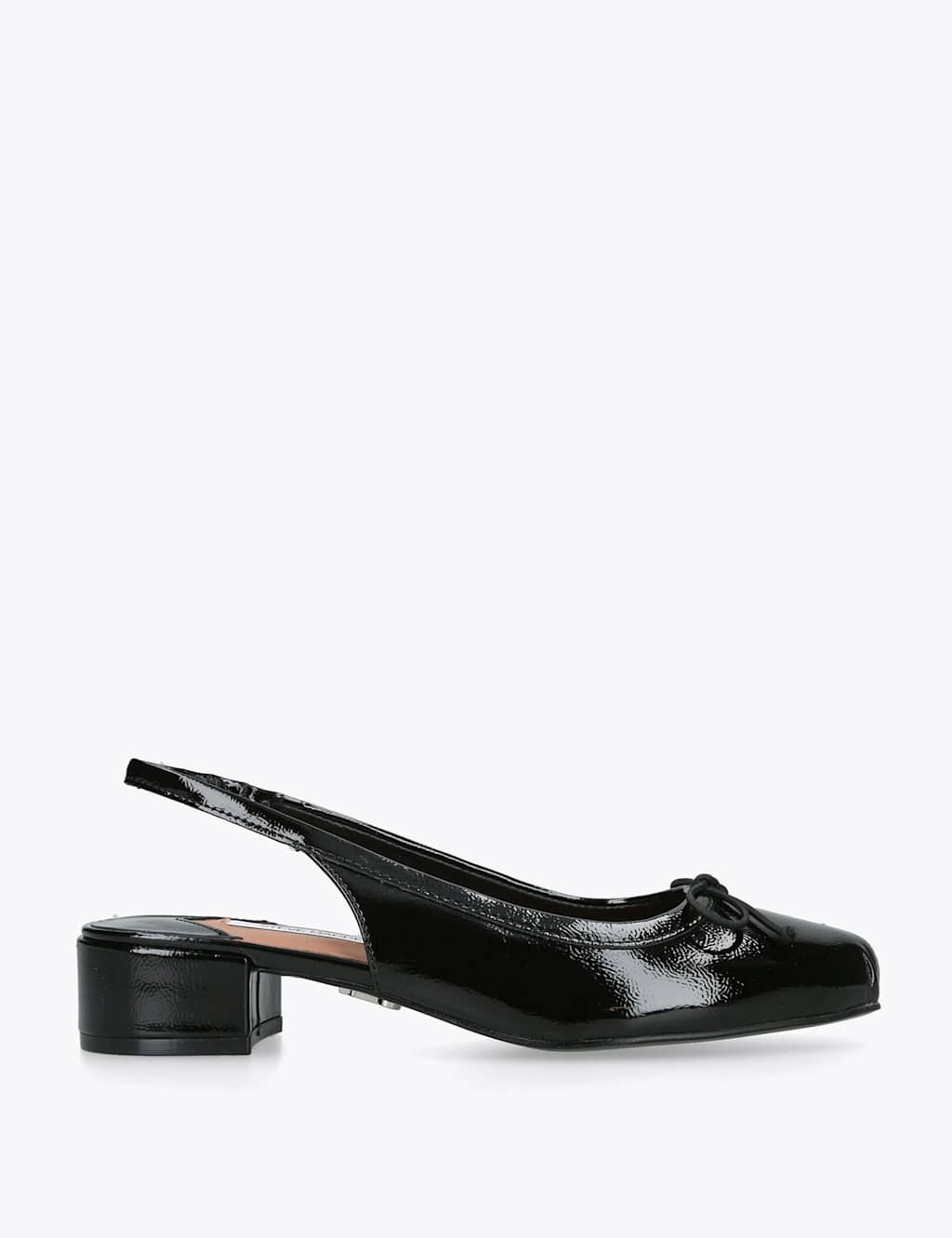 Steve Madden Women's Patent Bow Block Heel Slingback Shoes - 5 - Black - Available at M&S