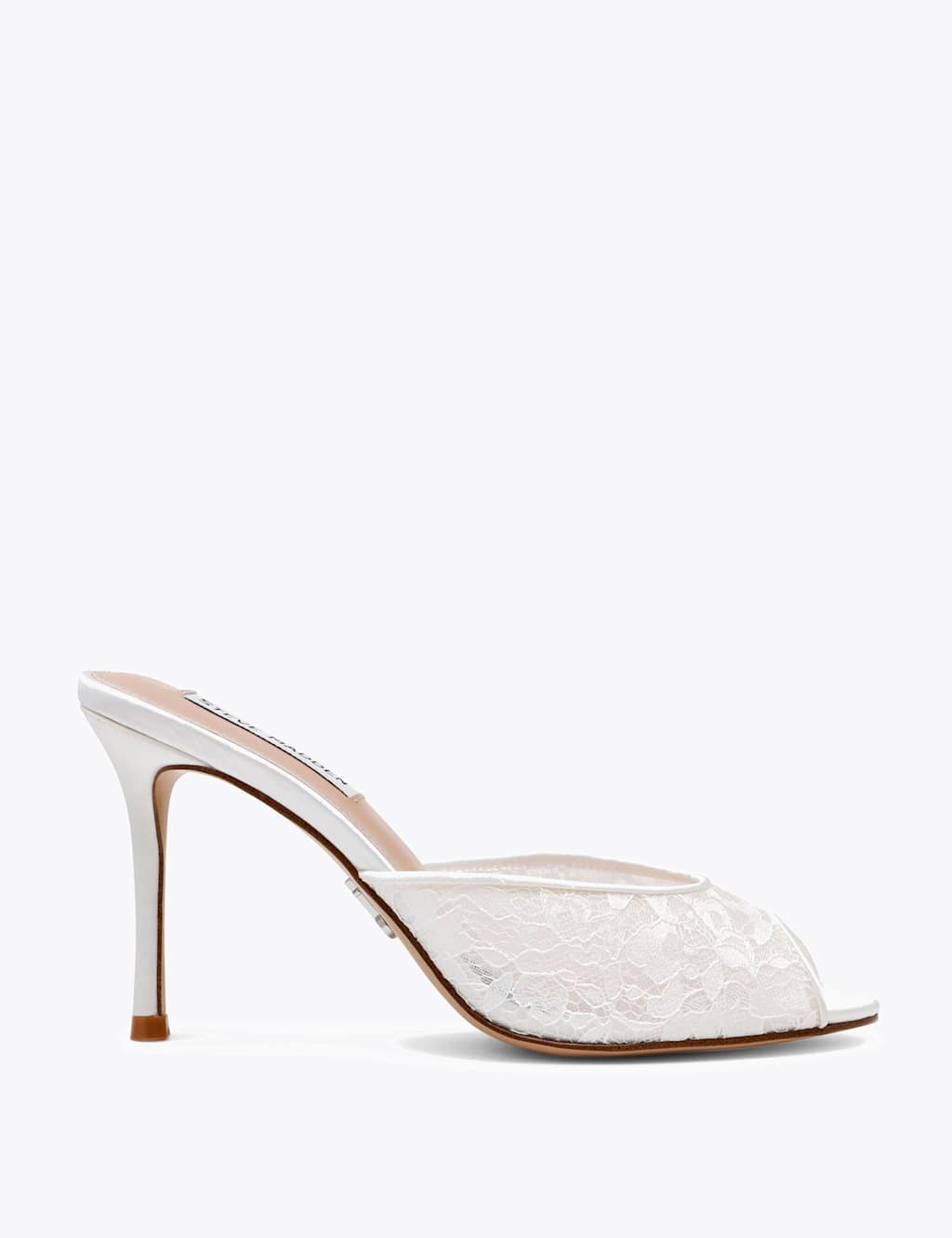 Steve Madden Women's Lace Stiletto Heel Peep Toe Mule Sandals - 8 - White - Available at M&S