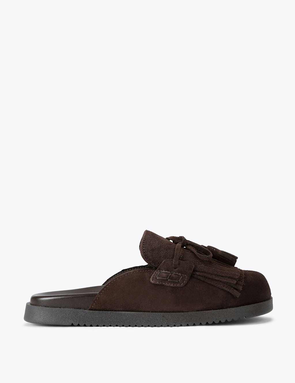 Steve Madden Women's Maurea Suede Tassel Mule Slippers - 8 - Brown - Available at M&S