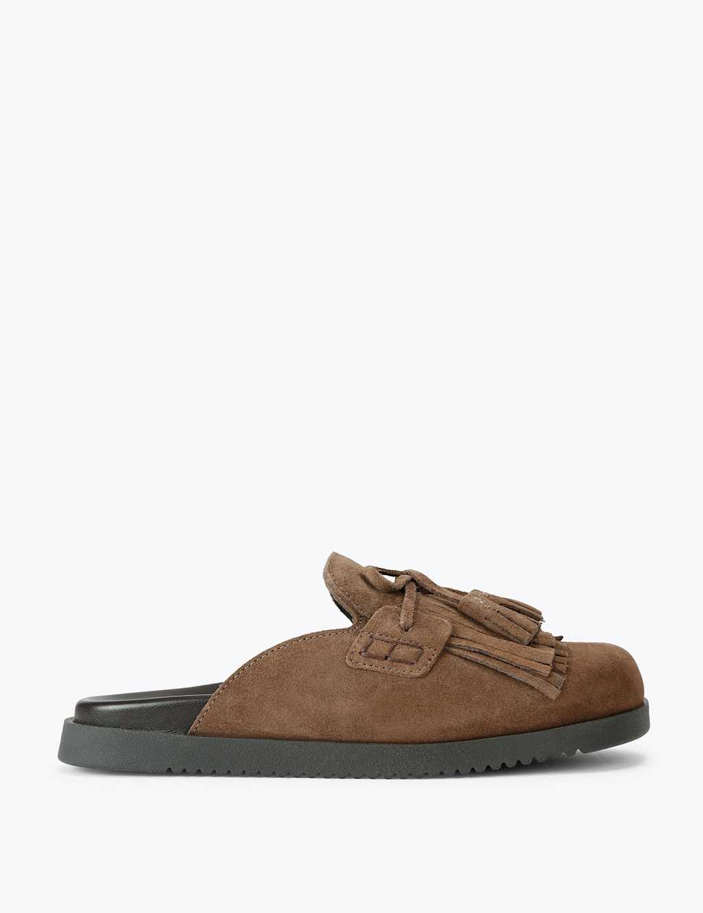 Steve Madden Women's Maurea Suede Tassel Mule Slippers - 3 - Medium Brown - Available at M&S