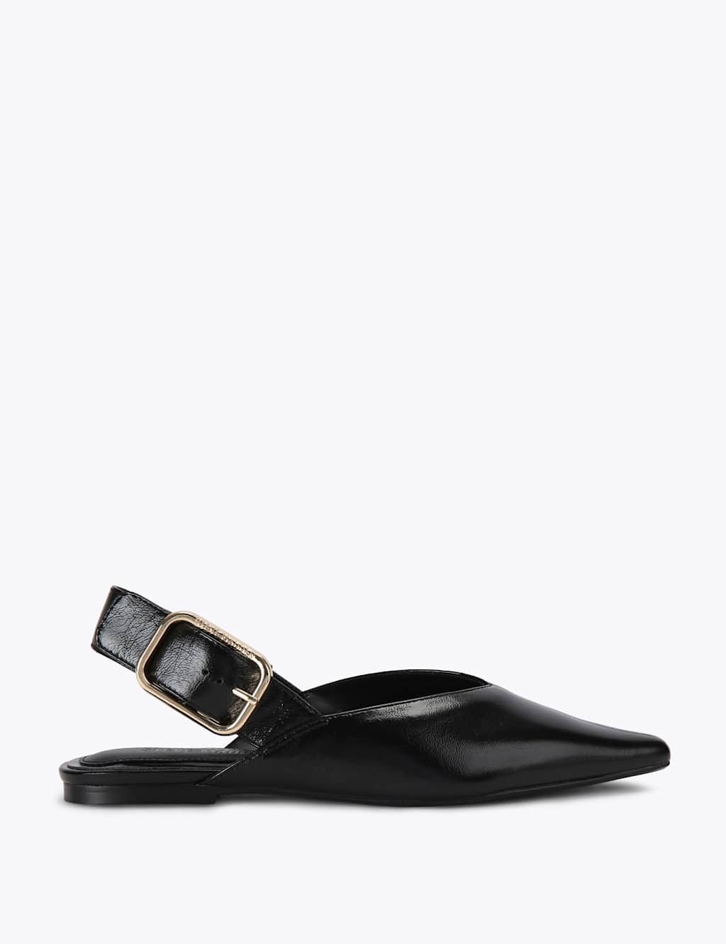 Steve Madden Women's Shay Leather Slingback Pointed Toe Ballet Pumps - 4 - Black - Available at M&S