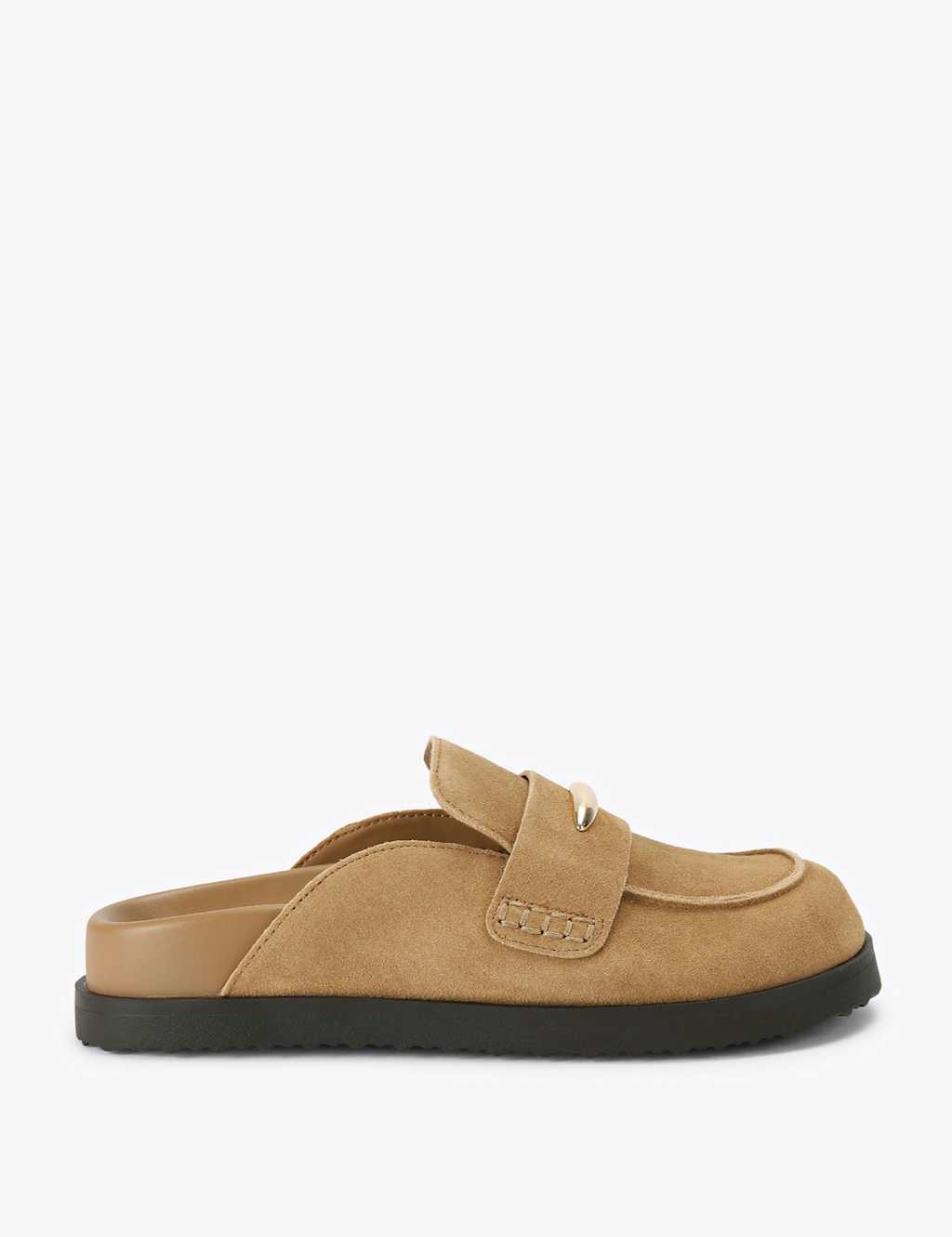 Steve Madden Women's Tobin Suede Metallic Detail Mules - 6 - Brown - Available at M&S