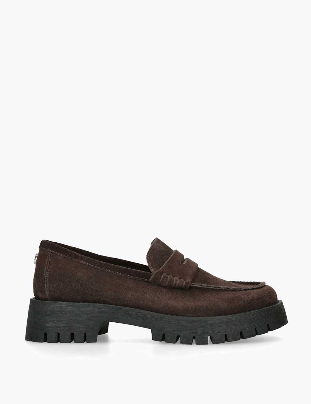 Steve Madden Women's Suede Chunky Block Heel Loafers - 7 - Brown - Available at M&S