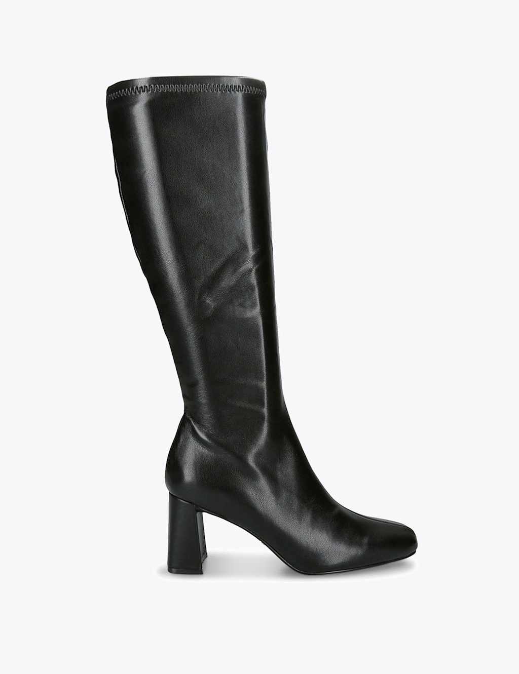 Steve Madden Women's Holly Leather Block Heel Knee High Boots - 3 - Black - Available at M&S