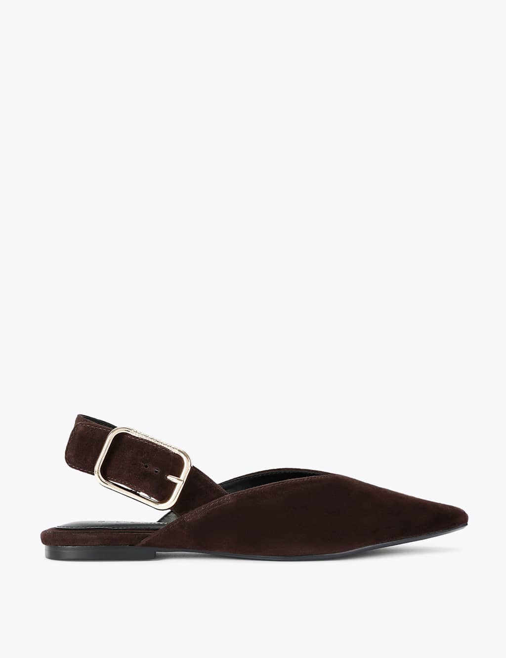 Steve Madden Women's Shay Suede Pointed Slingback Ballet Pumps - 5 - Dark Brown - Available at M&S